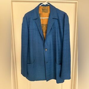 VTG Men’s Hollywood Jacket Royal Blue Rockabilly Style Size Medium
